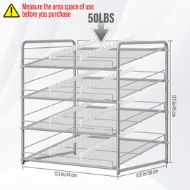 Can Organizer for Pantry 4 Tiers Can Storage Organizer Stackable Soda Can Organizer Dispenser for Kitchen Cabinet 48 Cans Rack Can Holders with Adjustable Dividers Canned Food Organizer, Sliver