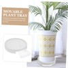 FUNOMOCYA Movable Plant Tray with Wheels Rolling Planter Holder with