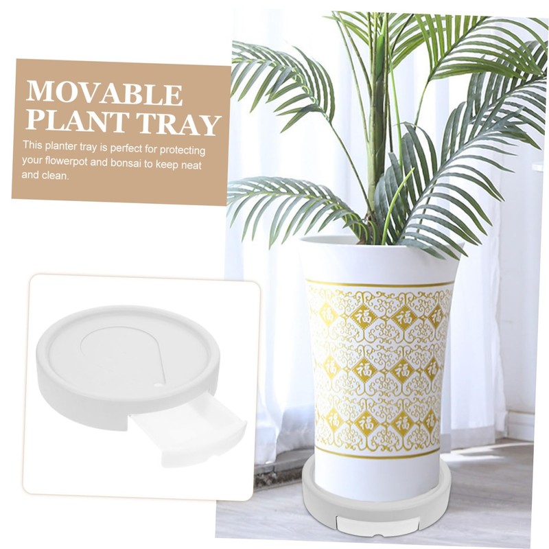 FUNOMOCYA Movable Plant Tray with Wheels Rolling Planter Holder with