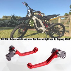 URLWALL Dirt Bike Clutch Lever, Adjustable Pivot Brake Lever for Sur Ron Light Bee Segway X260 X160, 6061 Billet Folding Left & Right Hand Lever Set for Sur Ron Parts (Red)