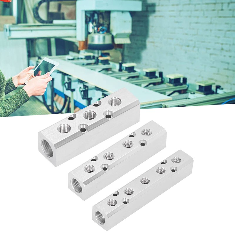 Eujgoov Pneumatic Distribution Block, Air Distribution Block, Aluminium Block, Compressed