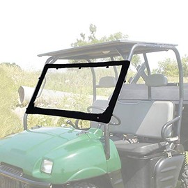 kemimoto UTV Front Windshield Compatible with Kawasaki Mule 3000 2001-2008, Mule 2500 1994-2005, Compatible with Polaris Ranger 2002-2008 Waterproof Soft Front Window