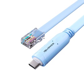 IQlionco Type C to RJ45 Console Cable, 12FT USB-C Console Cable Essential Accesory Compatible with Cisco/NETGEAR/Ubiquity/TP-Link Routers/Switches