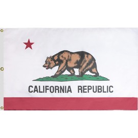ANCONINE California State Flag 8x12FT,CA State Flags with 3 Brass Grommets,4 Stitched and Premium Polyester.