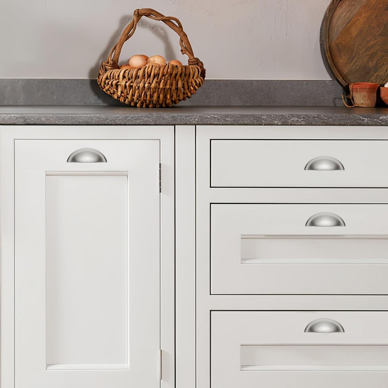 khtumeware 10 Pack 3-3/4" Drawer Pulls Brushed Satin Nickel Cabinet