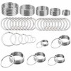 Voarge 50 Pcs Split Rings 15mm/20mm/25mm/28mm/30mm, Key Rings Stainless Steel