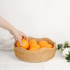 IGNPION Rattan Storage Bowl Woven Fruit Basket Round 23.5cm Bread