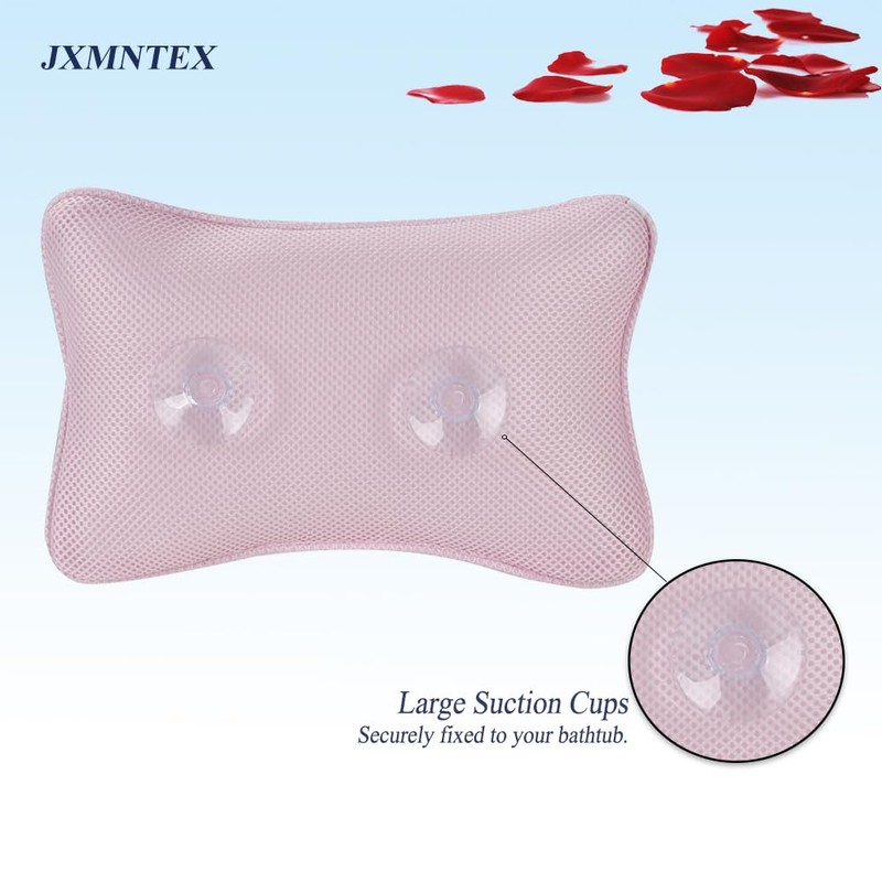 Bath Pillow for Tub, Non Slip with 4 Large Suction