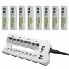 EBL Rechargeable Batteries 8 AA 2300mAh + 8 Bay Charger