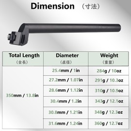 JEELAD Bike Seatpost Shock Absorber Damper Post Aluminum Alloy Bicycle Seat Post 25.4mm 27.2mm 28.6mm 30.4mm 30.8mm 31.6mm Length for Mountain Bike Road Bicycle MTB BMX