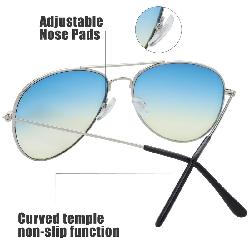 The Fresh Classic Metal Frame Oceanic Color Lens Aviator Sunglasses