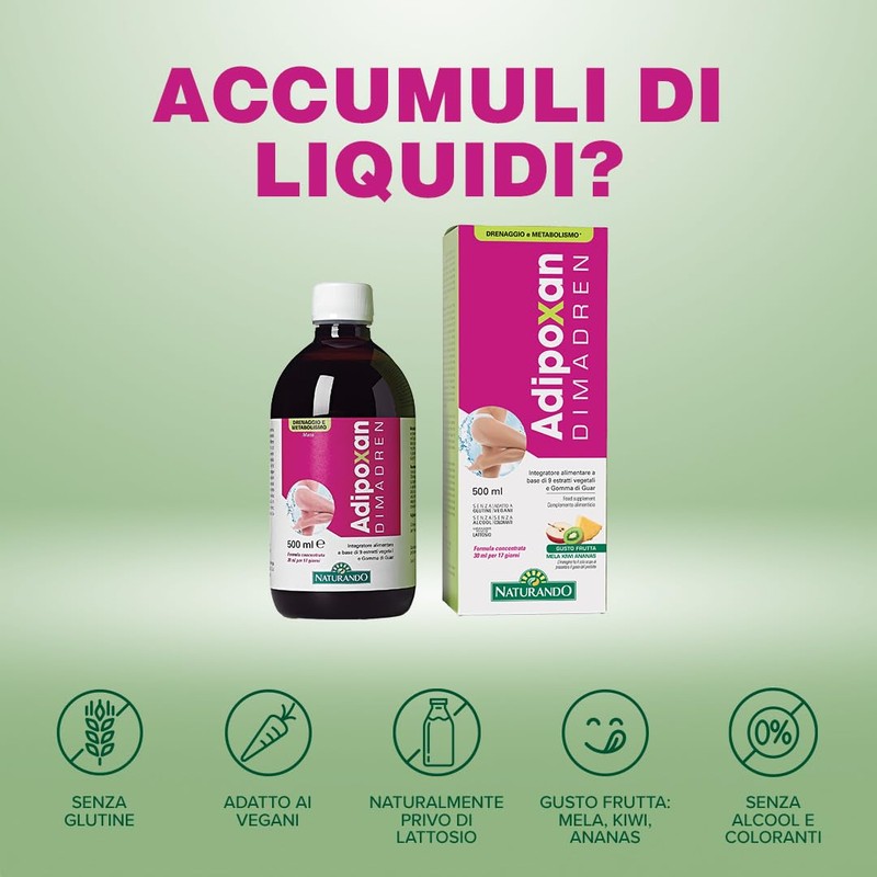 Naturando Adipoxan Dimadren - Integratore alimentare Favorisce Il Drenaggio dei