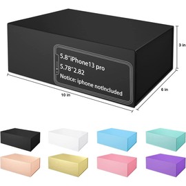 Gift Boxe 10" x 6" x 3" with Magnetic Closure Lid Gift Boxes for Presents,Bridesmaid Gifts Box,Cute Box,Birthday Gift box,Luxury for Gift Packaging, Magnetic Gift Box for Wrapping Gifts (Black/5PCS)