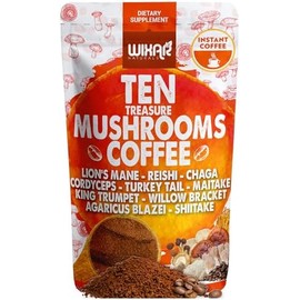 NOVIIML room Coffee Blend - Ten Treasure Mushrooms Extract Instant Coffee Powder with Lions Mane, Turkey Tail, Reishi, Chaga, Shiitake, Maitake,