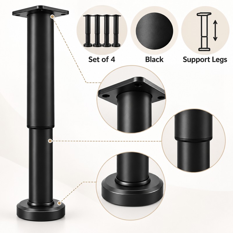 Adjustable Furniture Support Legs for Beds, Sofas & Tables –