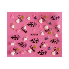 Generic Flower Smile Love Heart Nail Sticker Rhinestone Daisy Rose 3D Crystal Xf744 Nail Wraps Stickers Manicure Supplies for Women Nails Full Long Lasting Easy Apply and Remove