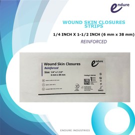 Endure Wound Skin Closures Strips, 6 Strips per Sheet, 1 Sheet per Pouch, 10 Pouches per Box, 60 Strips Total (1/4 ” x 1 1/2” Reinforced)