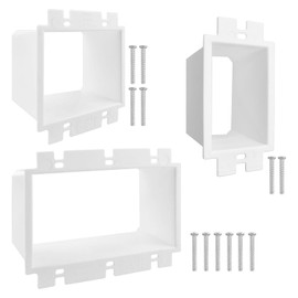 Aifeier ET 18 Pack Electrical Box Extender Kit with 58 Screws, (1/2/3-Gang) Outlet Box Extenders, Plastic Junction Box Extension for Single/Multi-Gang Power Switches Receptacles Accessories (White)
