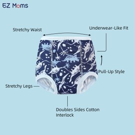 EZ Moms 10 Packs Double Absorption Training Underwear Toddler Training Panties 5t Boys Underwear High Waist Reusable Potty Training Underwear for Boys 5T Toddler Potty Training Underwear Boys