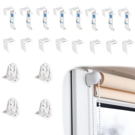 Pack of 20 Roller Blind Brackets Window Roller Blinds for Windows No Drilling Replacement Parts Suitable for Blackout Roller Blinds Side Pull Blinds and Double Roller Blind Accessory Sets