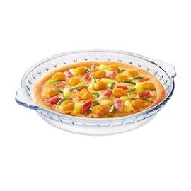 Glass Pie Plate 7" Pie Pans Pie Baking Dishes with Handles for Serving and Baking Glass Pie Dish for Snacks, Salads, Desserts (1)