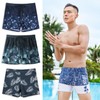 New Men's Wide Fit Square-Leg Swim Trunks for Swimming & Hot Springs Style Grey / L 2ea