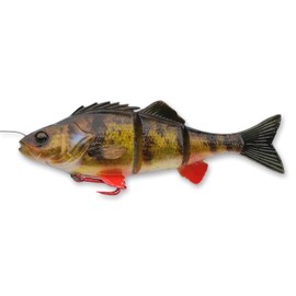 Savage Gear 4D Yellow Perch Fishing Bait, 2 1/4 oz, Perch, Realistic Contours & Movement, Durable Construction, Scent Infused, Pre-Rigged Line Thru System
