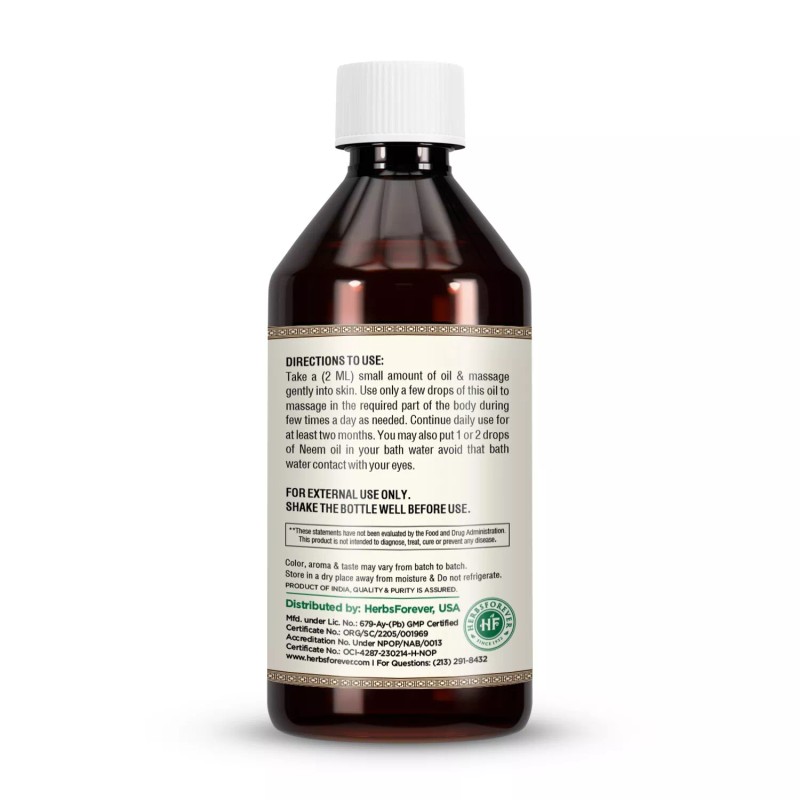 Herbsforever Neem Oil – Cold Pressed Premium Oil – Non