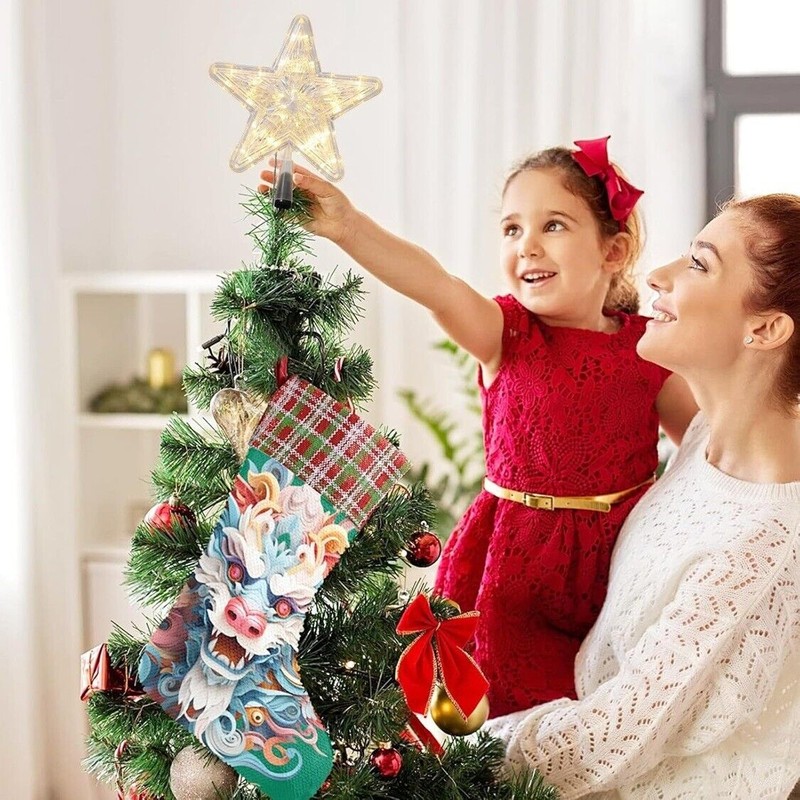 Nicecho Christmas Tree topper Star LED battery light up XMAS