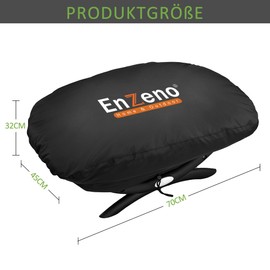 Enzeno Barbecue Cover Weatherproof for Weber Q100/Q1000/Q1200/Q1400, 70 x 45 x 32 cm, Gas Grill Cover, Protective Cover, Dustproof Grill Tarpaulin for Enders Urban Explorer Ninja