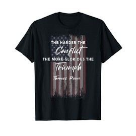 Historical American Flag Thomas Paine Conflict & Triumph T-Shirt for Women Men