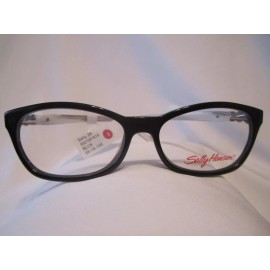 Sally Hansen 26 Women's Rx-able Eyeglass Frames, Black WITH WHITE RT 84.00