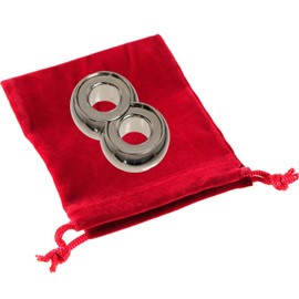 Infinity Hanayama Puzzle, Level 6, Red Velveteen Pouch, Bundle