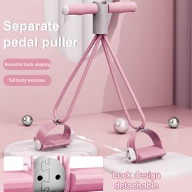 Pedal Ankle Puller - Stretch Bands,4 Tube Auxiliary Device Exercise Equipment Tension Rope for Waist Leg Arm Abdomen Slimming Fitness Training Workout Men Home Gym Stretching