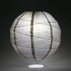 Quasimoon 6" Driftwood Grey Round Paper Lantern, Crisscross Ribbing, Hanging