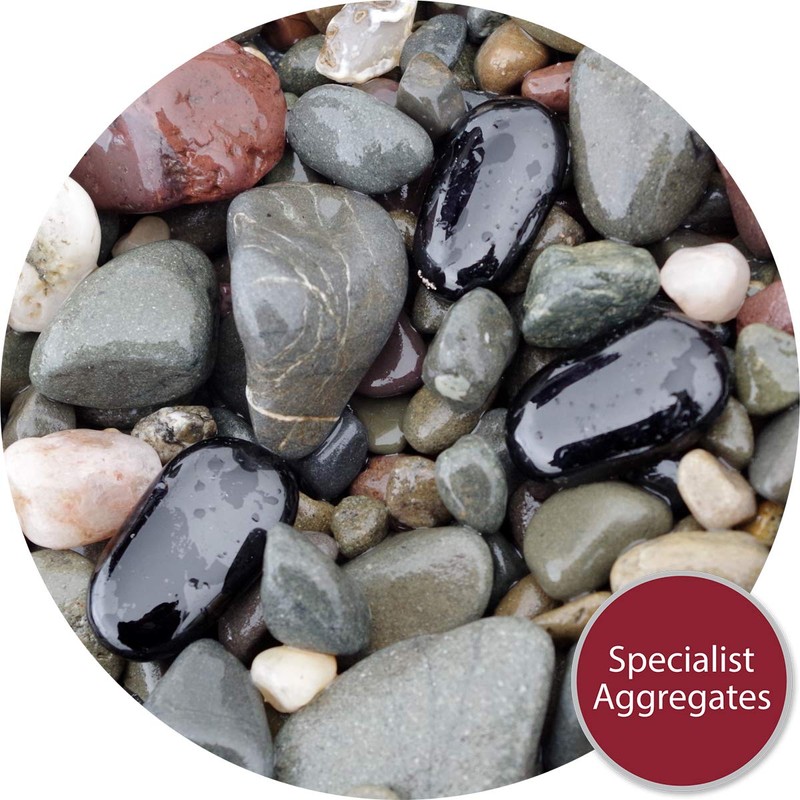 Specialist Aggregates ® - 25 Small Black, Flat Glass Pebbles/Nuggets/Stones.