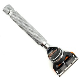 Parker Safety Razor Mango de Afeitadora Parker de 5 Hojas para Cuchillas Fusion: Agarre Texturizado Y con Peso para Un Afeitado Suave Y Sin Tirones | Maquinilla de Afeitar de Lujo, Ideal para Regalar,