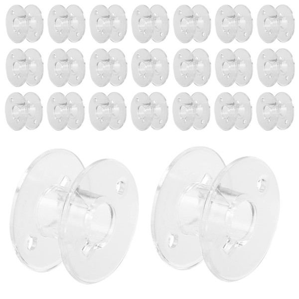 50 Pcs Bobbins for Sewing Machine, Transparent Plastic Clear Machine