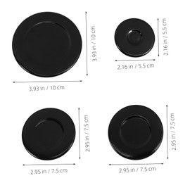DIYEAH Fire Cover for Stove - Black Aluminum and Iron Gas Hob Covers Easy to Install Replacement Parts Enhance Cooking Efficiency Ideal for Daily Use
