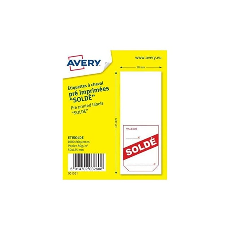 Avery Labels for horses, pre-printed, mm, white base label