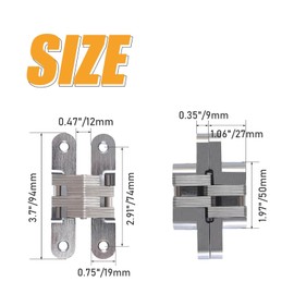 YIDELAI Hidden Hinges (1 Pair) Zinc Alloy Invisible Hinges Concealed Cabinet Hinges 0 Degree-180 Degree Opening Angle. for Materials 1.3 Inches Thick.