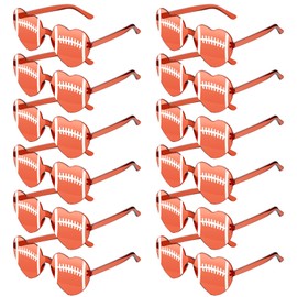 Tellegloww 12 Pcs Sport Glasses Football Volleyball Soccer Softball Gift for Team Sport Party Favor Glass for Teen Player Coach(Football)