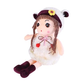 Qchomee Soft Rag Doll Plush First Doll Toys For Girls Cute Cartoon Rag Doll Cuddly Little Doll Fairy Tale Princess Ragdoll Toy Room Decoration Doll Birthday Christmas Best Gift 35CM (White)