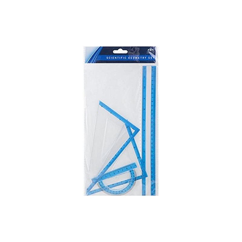 4 Piece Geometry Set – 30cm Ruler, 45° Set Squares