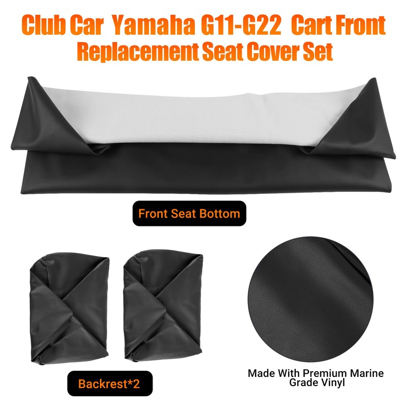 ZWPARTS Golf Cart Front Seat Covers Staple On Replacement for