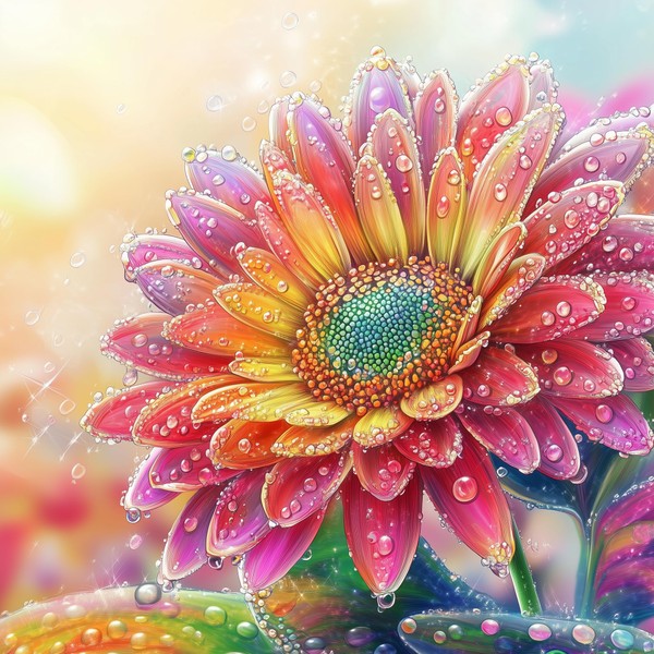 Eiflow DIY Diamond Art Kit for Adults Daisy Flower, 5D