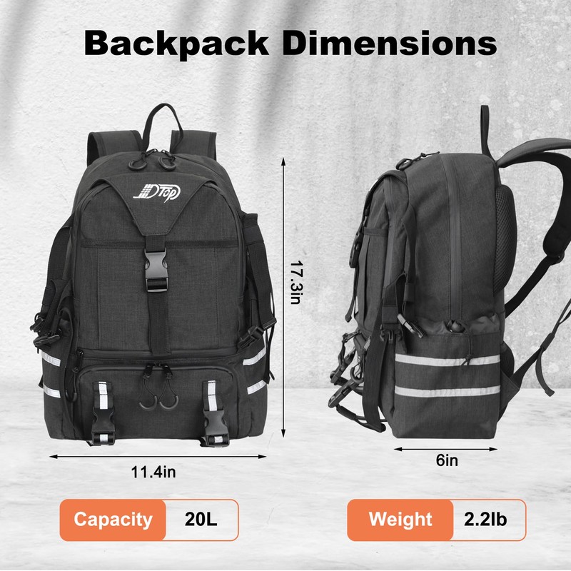 JLDTOP Motorcycle Helmet Backpack Waterproof Oxford Motorcycle Backpack with Helmet