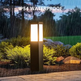YMDHFS Outdoor Landscape Path Light E26 Bollard Lighting Fixture IP54 Waterproof Pathway Light with Stainless Steel Garden Floor Lamp Outdoor Walkway Lights for Lawn Courtyard Driveway Decoration