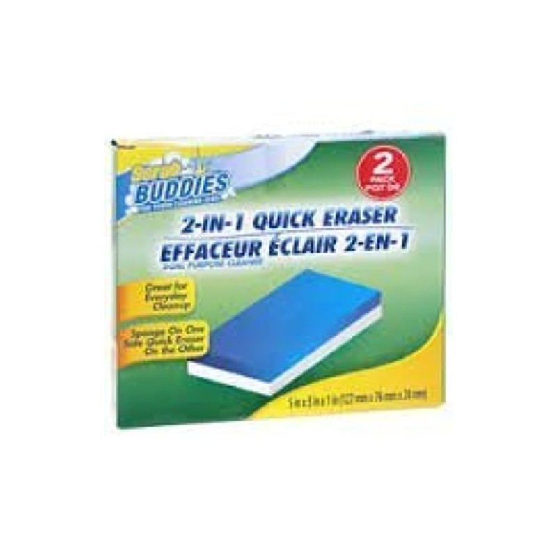 Scrub Buddies 2-in-1 Quick Sponge Eraser for Tough Cleaning Jobs,