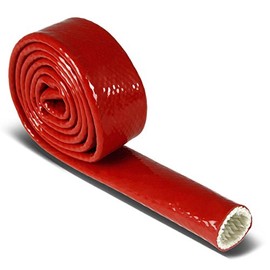 Auto Dynasty Red Heat-Shielded Fire Sleeve Compatible with Oil Fuel Lines & Electrical Wiring (20mm X 3-Ft)